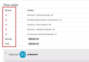 remove product item from woocommerce checkout page