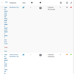 Remove column from post