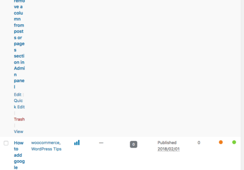 Remove column from post