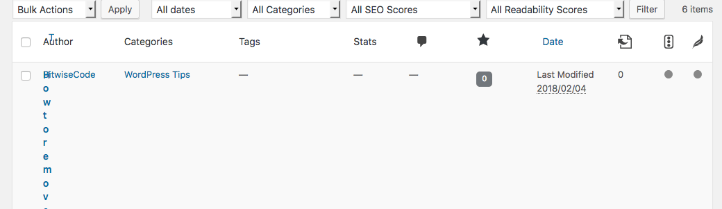 post column pproblem - How to remove a column from posts section in the Admin panel